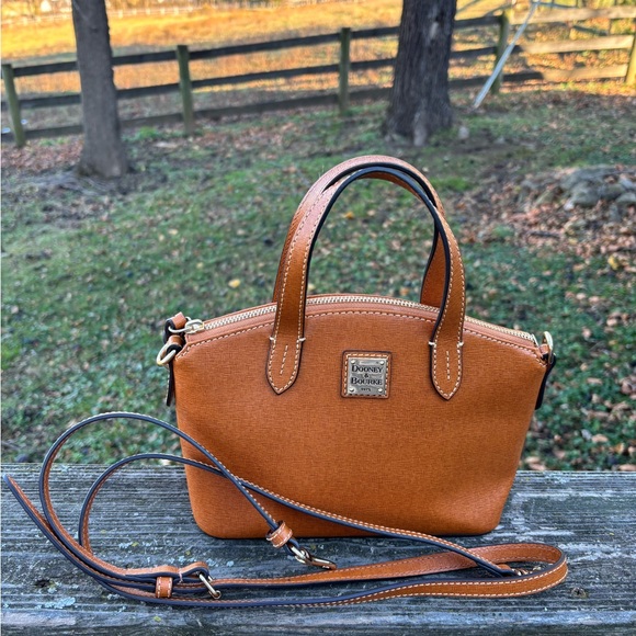 Dooney & Bourke Saffiano Leather Small Satchel/Crossbody Bag - Picture 2 of 11